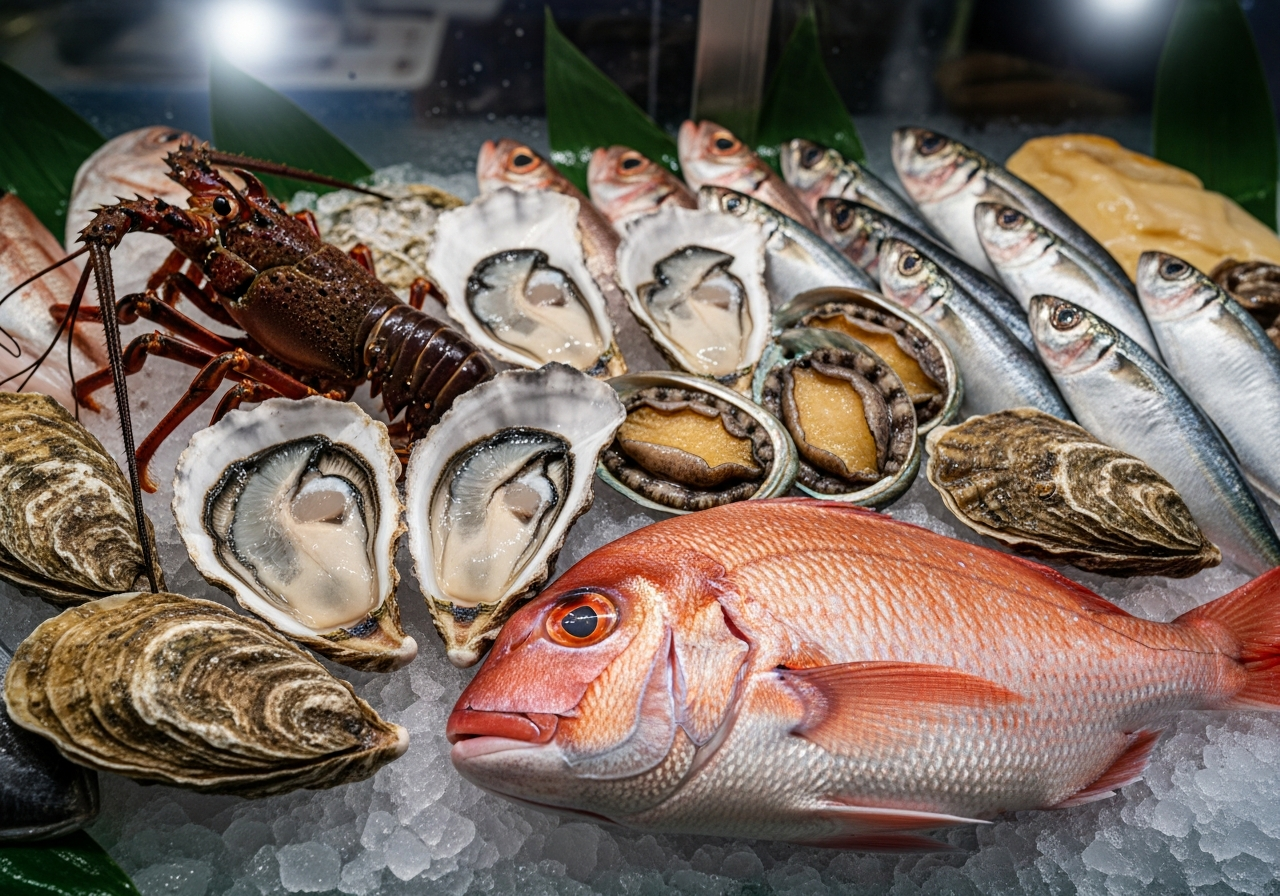 新鮮な魚介
